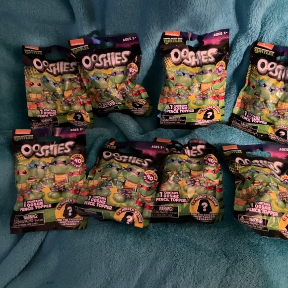 New Nickelodeon Teenage Mutant Ninja Turtle Ooshie Pencil Toppers set of 8 - Picture 3 of 3
